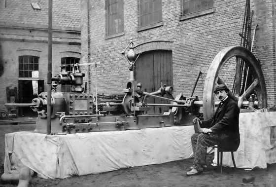 Een 1.cilinder stoommachine uit 1871